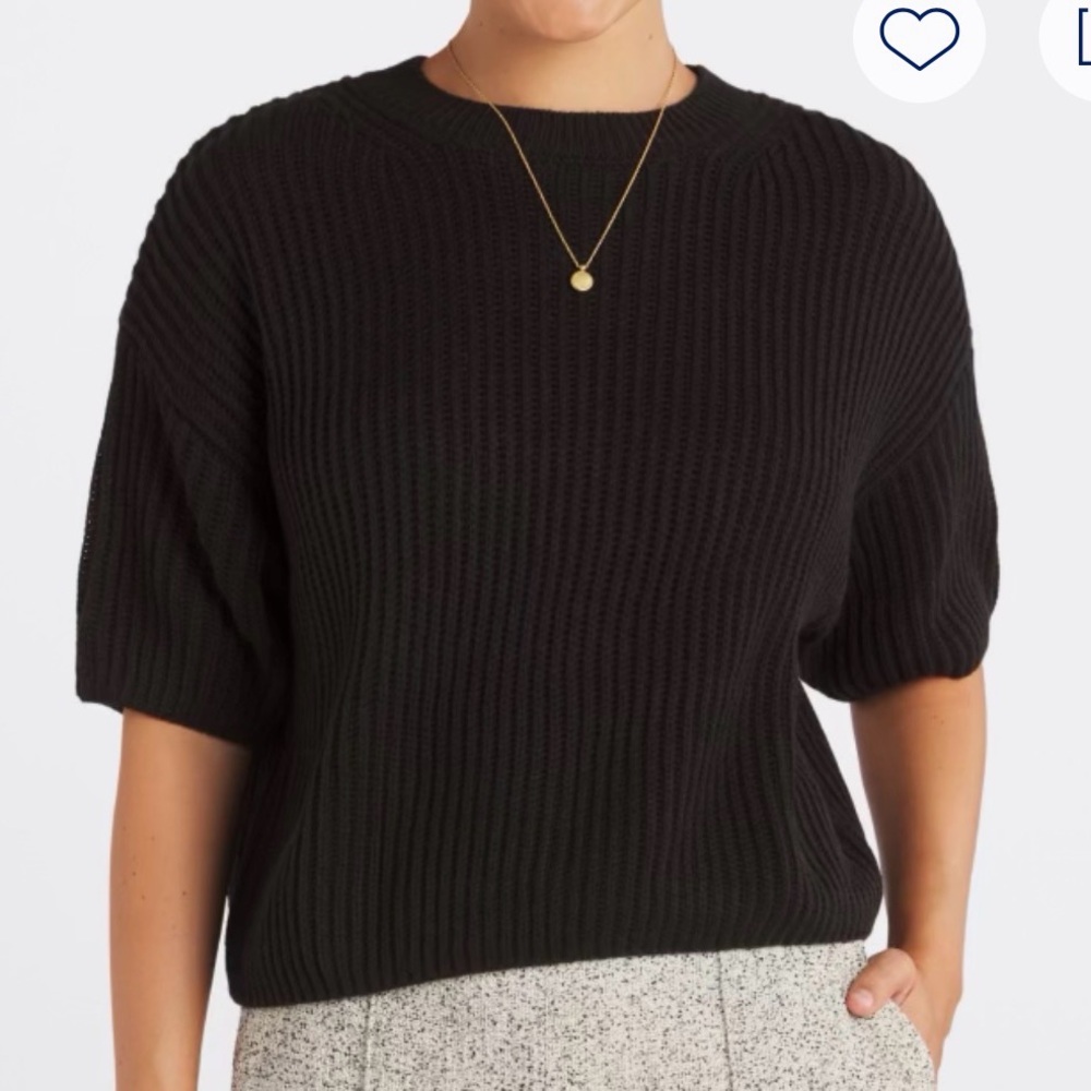 STITCHES + STRIPES black cropped knit sweater